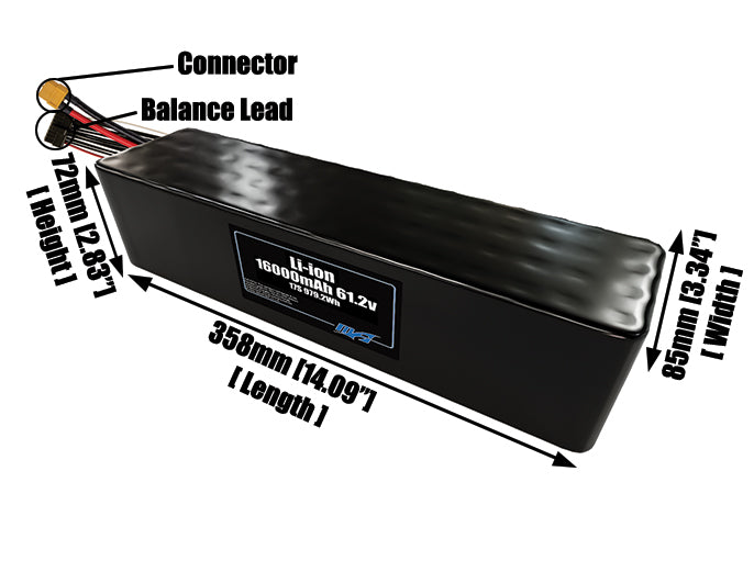 Li-ion 16000mAh 17S4P 61.2v