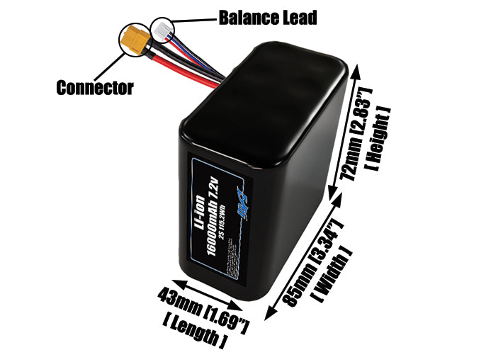 Li-ion 16000mAh 2S4P 7.2v