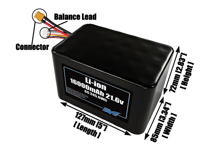 Li-ion 16000mAh 6S4P 21.6v Battery Pack