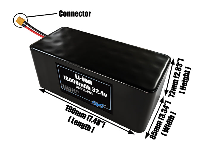 Li-ion 16000mAh 9S4P 32.4v