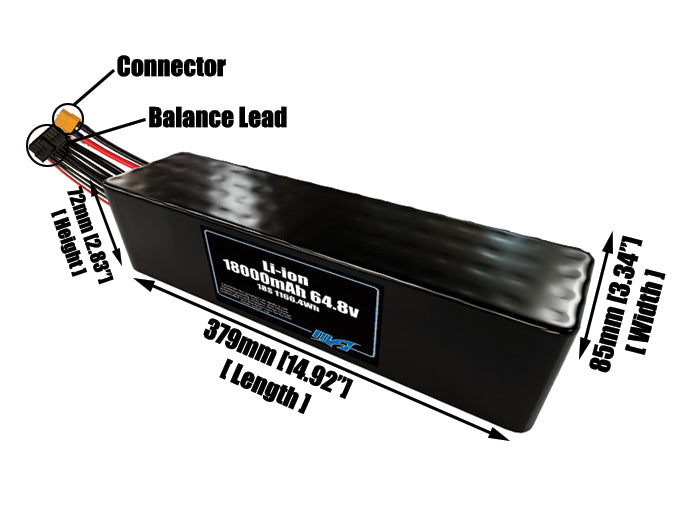 Li-ion 18000mAh 18S4P 64.8v