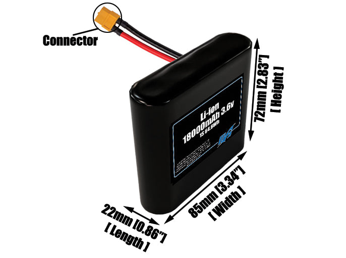 Li-ion 18000mAh 1S4P 3.6v