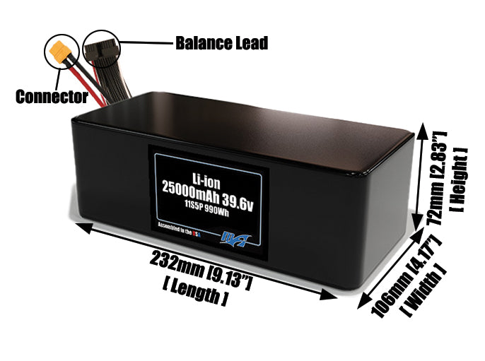 Li-ion 25000mAh 11S5P 39.6v