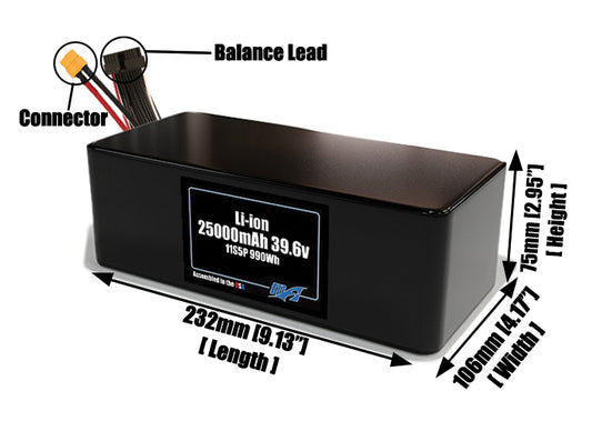 Li-ion 25000mAh 11S5P 39.6v Battery Pack
