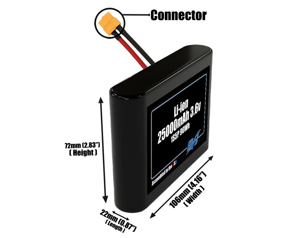 Li-ion 25000mAh 1S5P 3.6v Battery Pack