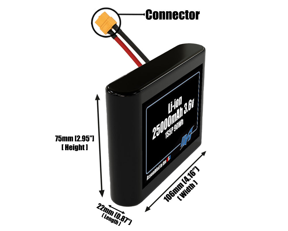 Li-ion 25000mAh 1S5P 3.6v Battery Pack