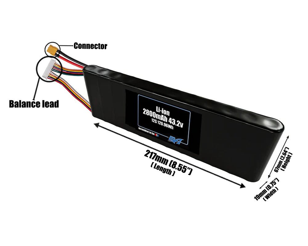 Li-ion 2800mAh 12S 43.2v Battery Pack