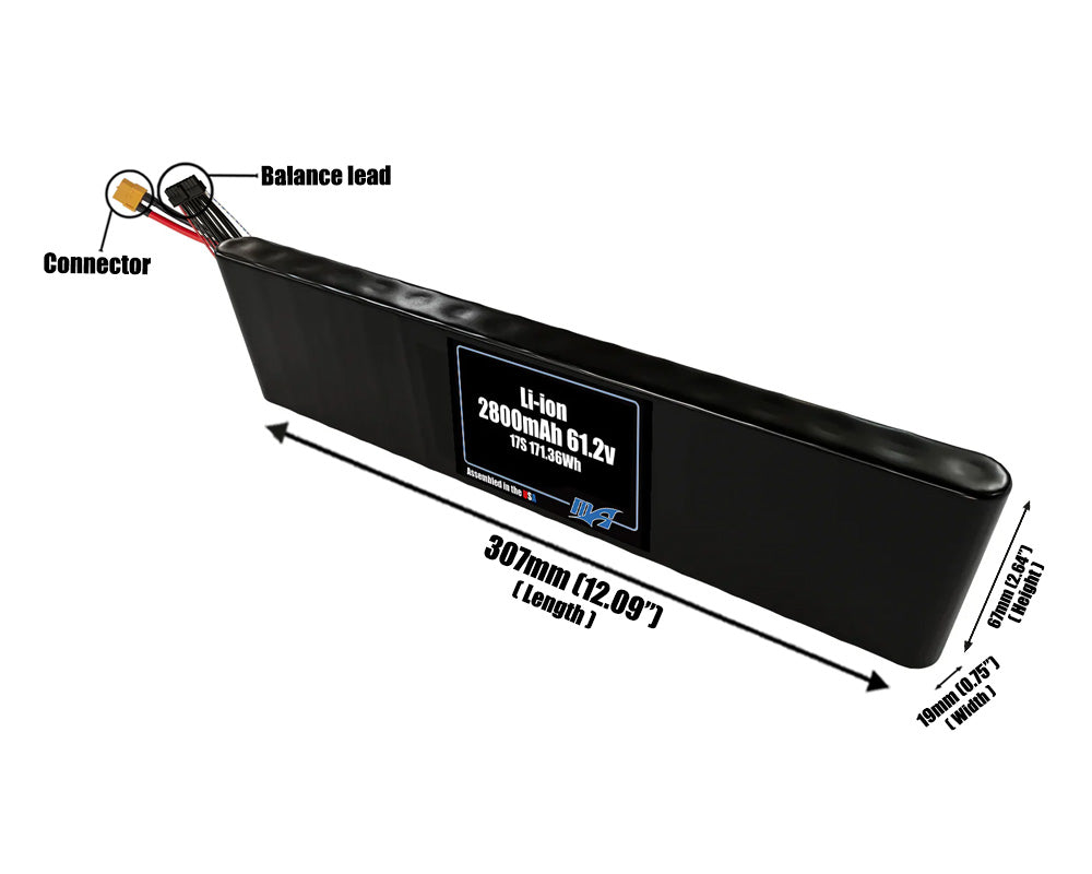 Li-ion 2800mAh 17S 61.2v Battery Pack