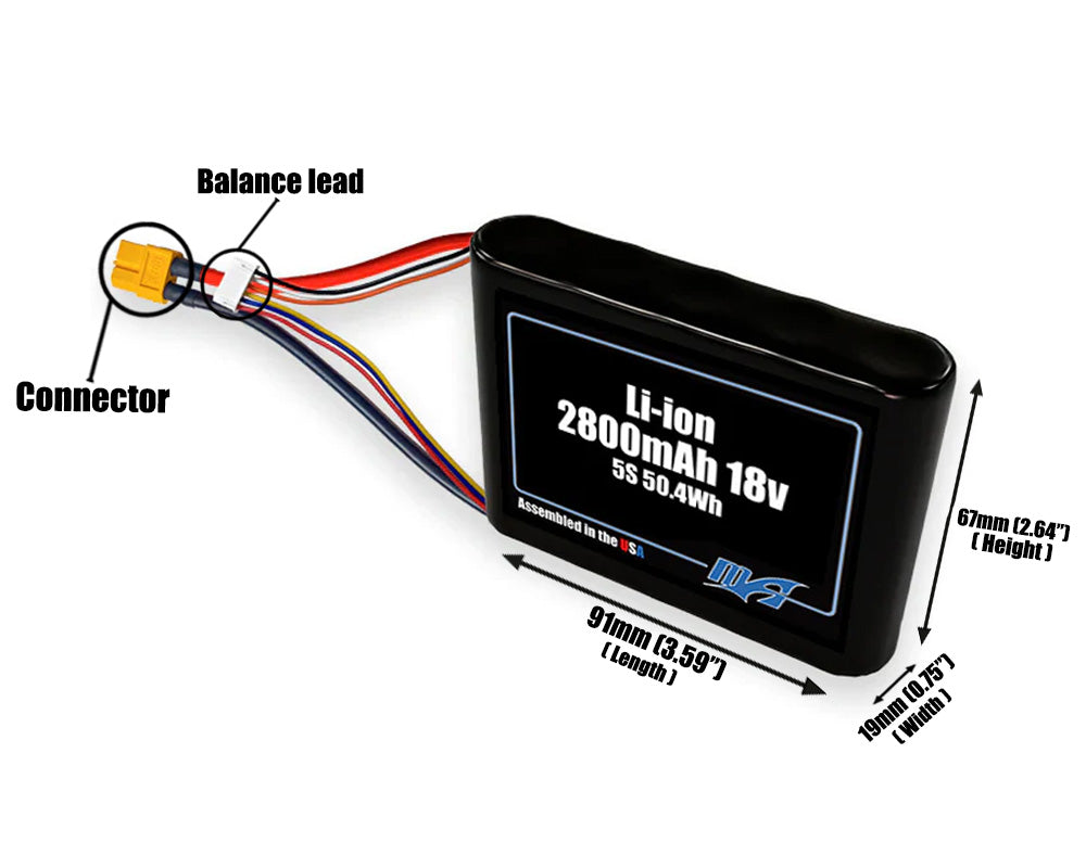 Li-ion 2800mAh 5S 18v Battery Pack