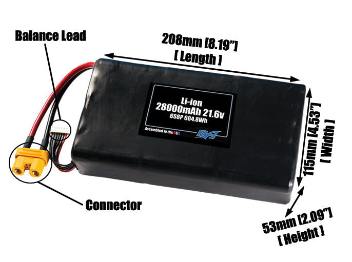 Li-ion 28000mAh 6S8P 21.6v