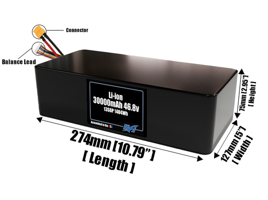 Li-ion 30000mAh 13S6P 46.8v Battery Pack
