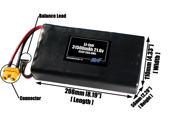 Li-ion 31500mAh 6S9P 21.6v