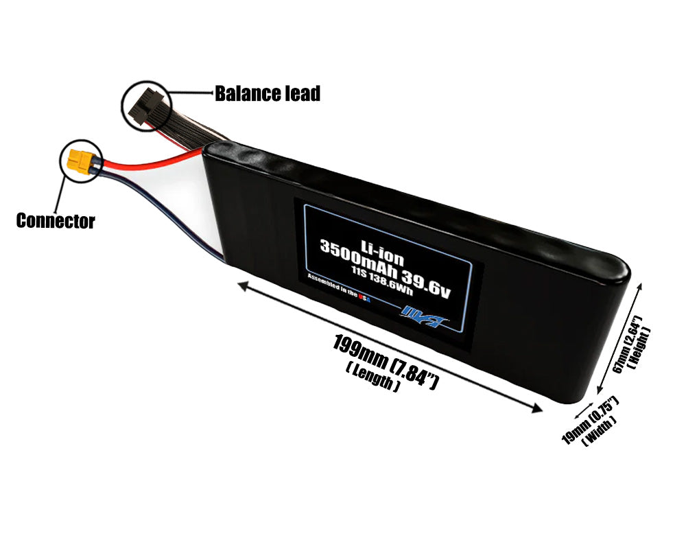 Li-ion 3500mAh 11S 39.6v Battery Pack