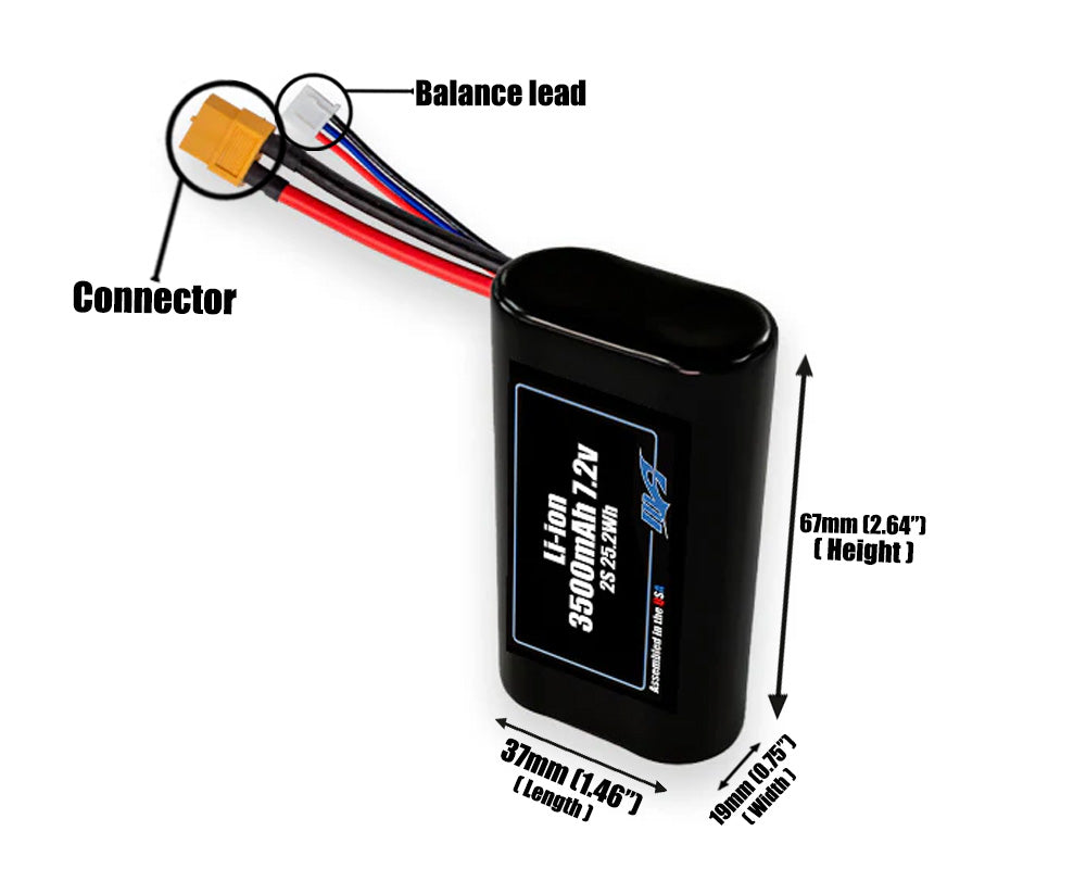 Li-ion 3500mAh 2S1P 7.2v Battery Pack