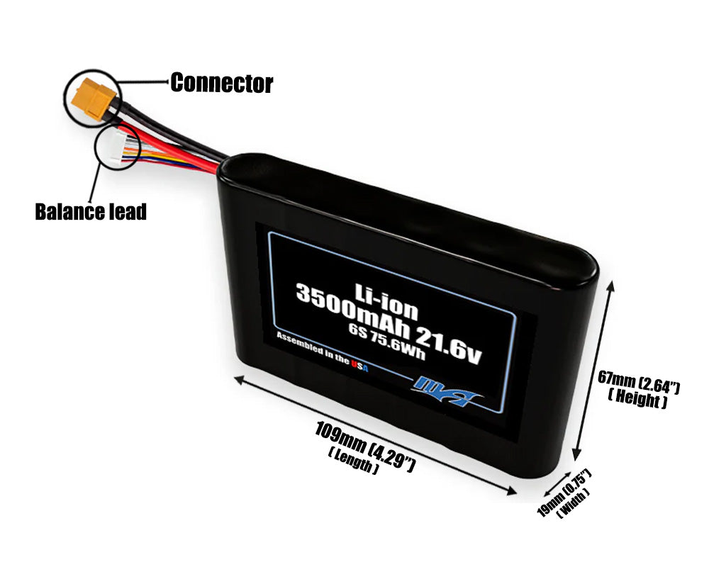 Li-ion 3500mAh 6S 21.6v Battery Pack