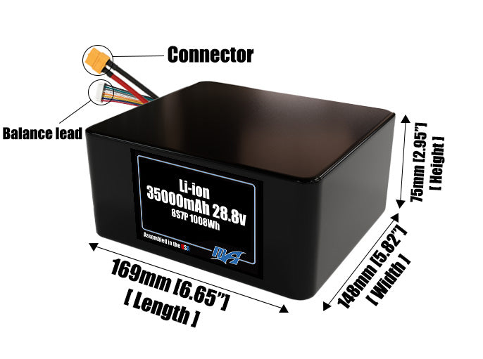 Li-ion 35000mAh 8S7P 28.8v Battery Pack