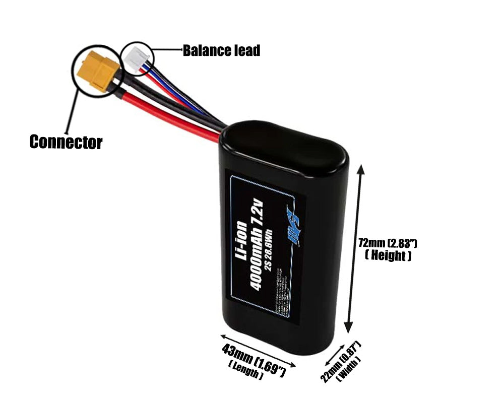 Li-ion 4000mAh 2S 7.2v Battery Pack