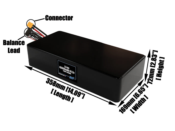 Li-ion 40000mAh 17S8P 61.2v