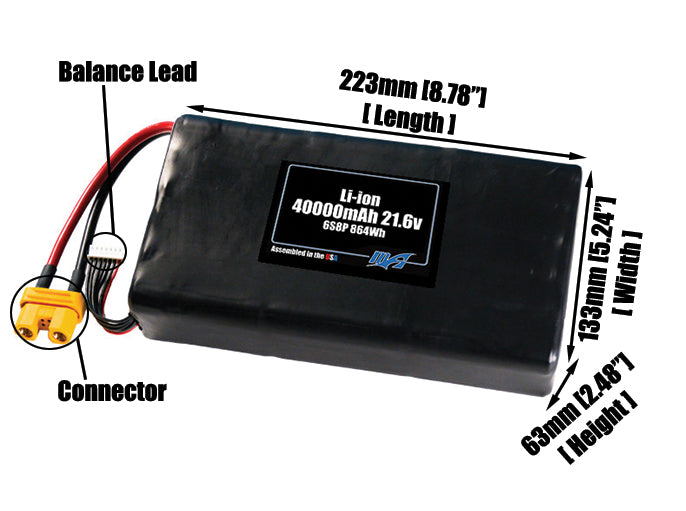 Li-ion 40000mAh 6S8P 21.6v ETE