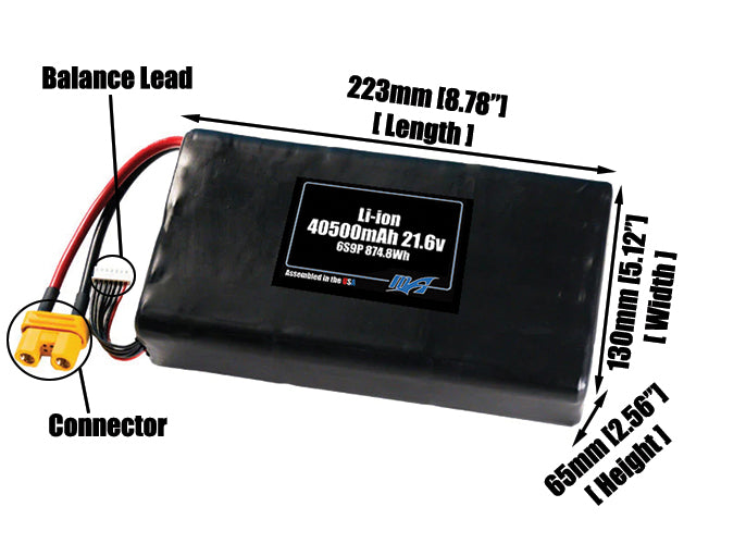 Li-ion 40500mAh 6S9P 21.6v