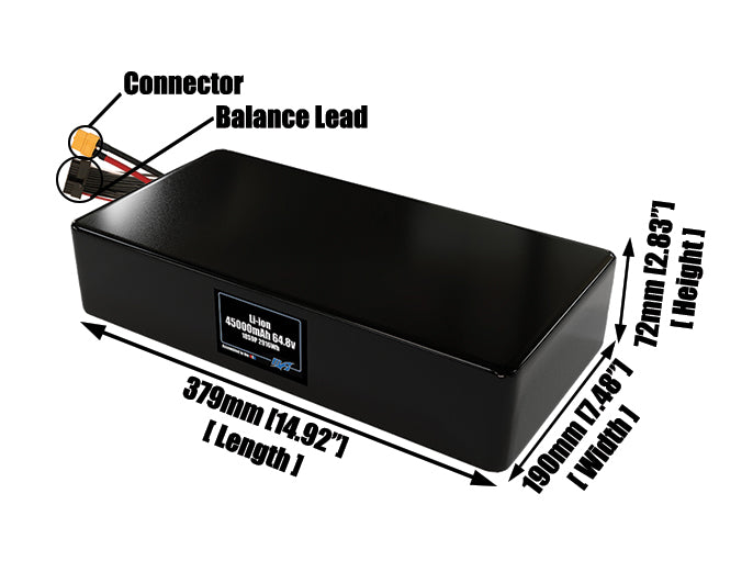 Li-ion 45000mAh 18S9P 64.8v