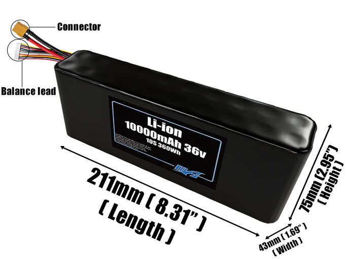 Li-ion 10000mAh 10S2P 36v Battery Pack