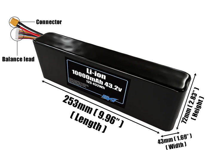 Li-ion 10000mAh 12S2P 43.2v