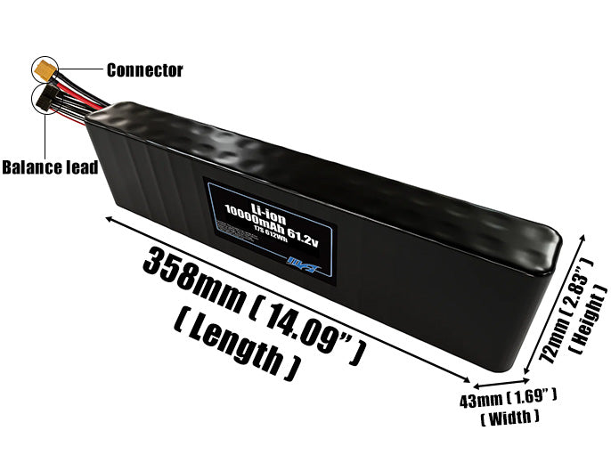 Li-ion 10000mAh 17S2P 61.2v