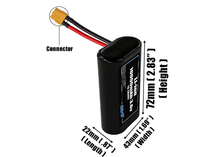 Li-ion 10000mAh 1S2P 3.6v