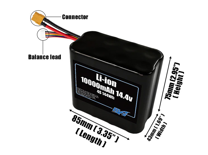 Li-ion 10000mAh 4S2P 14.4v Battery Pack
