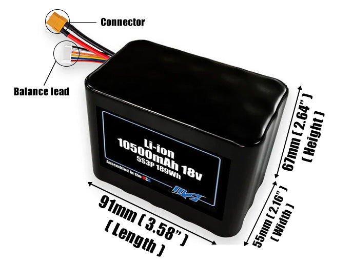 Li-ion 10500mAh 5S3P 18v