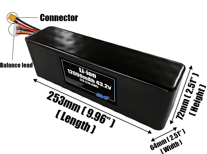 Li-ion 12000mAh 12S3P 43.2v