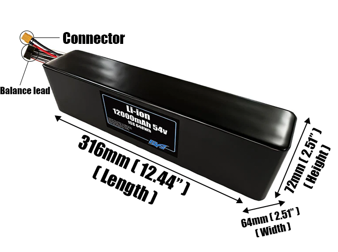 Li-ion 12000mAh 15S3P 54v