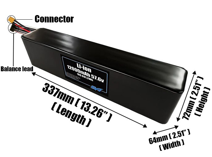 Li-ion 12000mAh 16S3P 57.6v