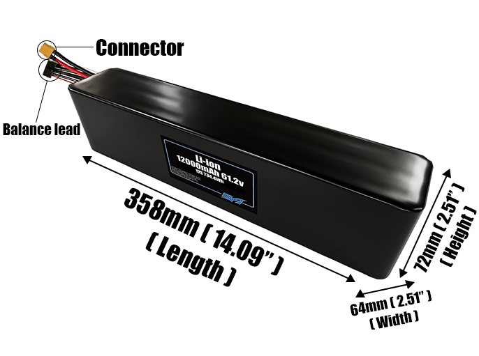 Li-ion 12000mAh 17S3P 61.2v