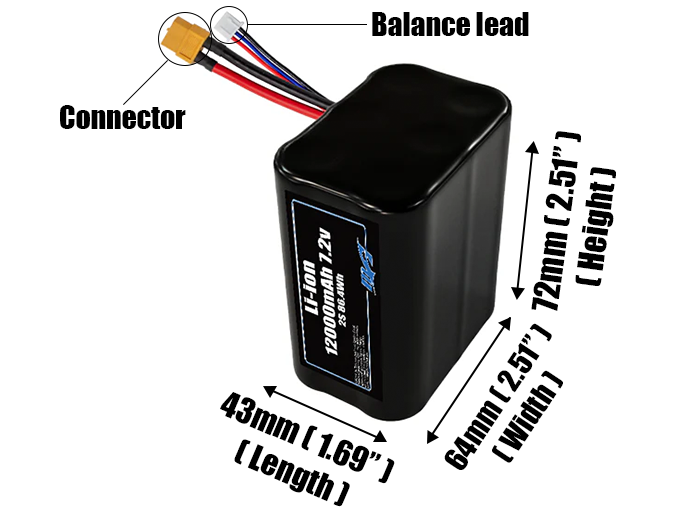 Li-ion 12000mAh 2S3P 7.2v