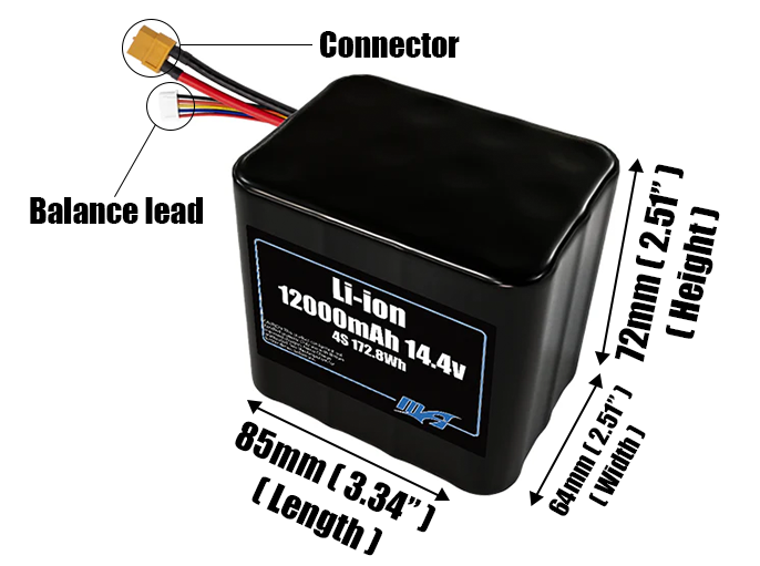 Li-ion 12000mAh 4S3P 14.4v