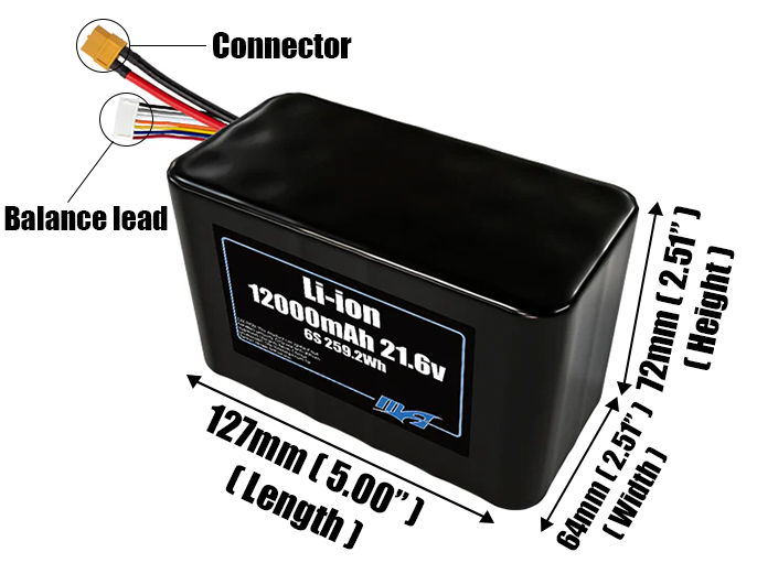 Li-ion 12000mAh 6S3P 21.6v