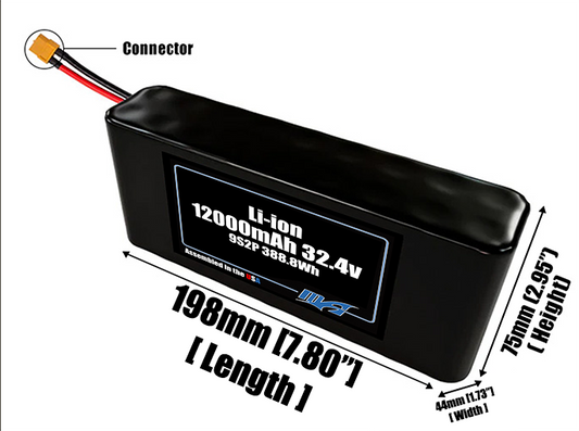 Li-ion 12000mAh 9S2P 32.4v Battery Pack