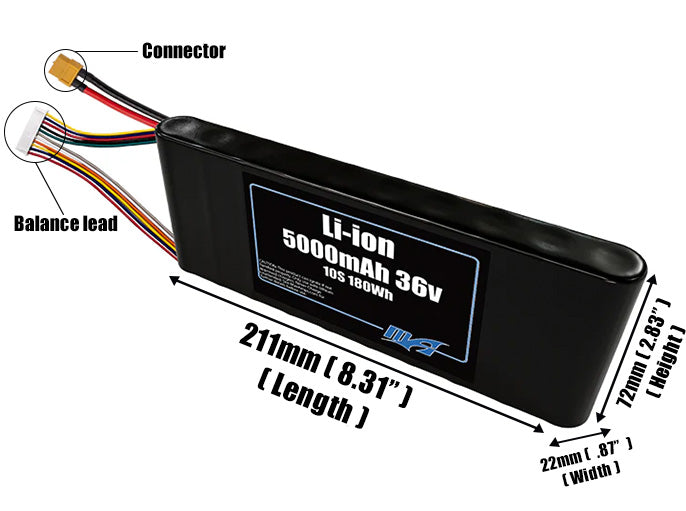 Li-ion 5000mAh 10S 36v