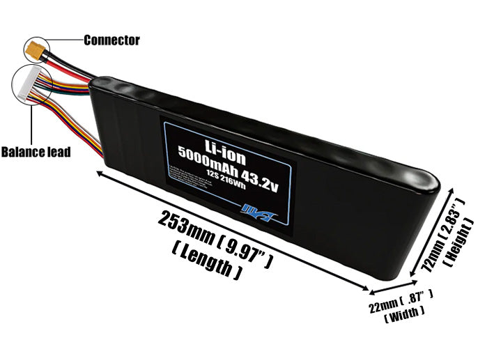 Li-ion 5000mAh 12S 43.2v