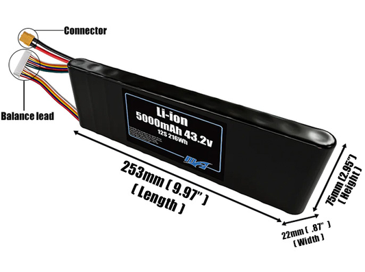 Li-ion 5000mAh 12S 43.2v Battery Pack