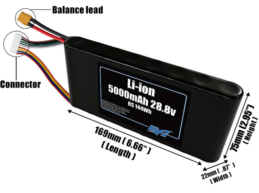 Li-ion 5000mAh 8S 28.8v Battery Pack