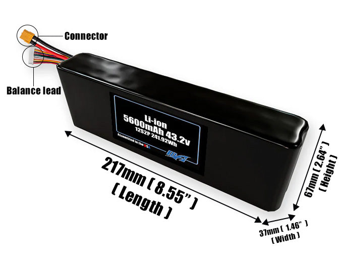 Li-ion 5600mAh 12S2P 43.2v