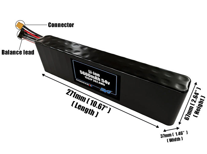 Li-ion 5600mAh 15S2P 54v