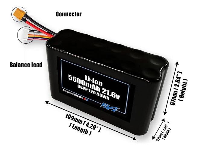 Li-ion 5600mAh 6S2P 21.6v