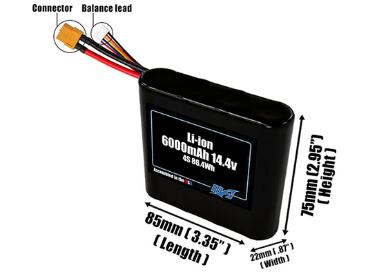 Li-ion 6000mAh 4S 14.4v Battery Pack