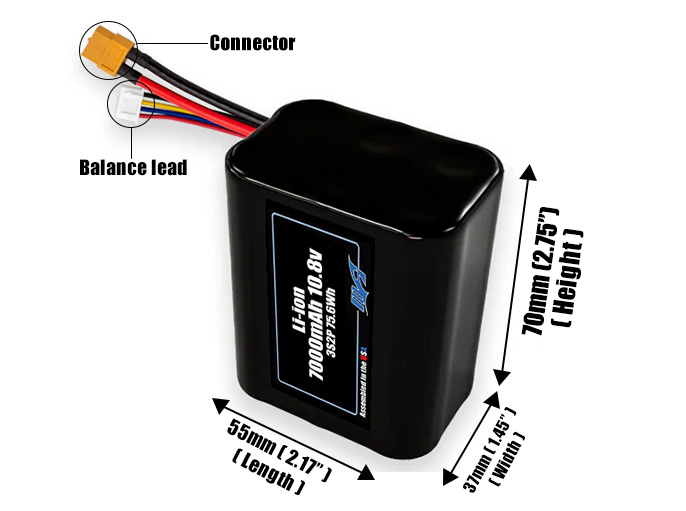 Li-ion 7000mAh 3S2P 10.8v Battery Pack