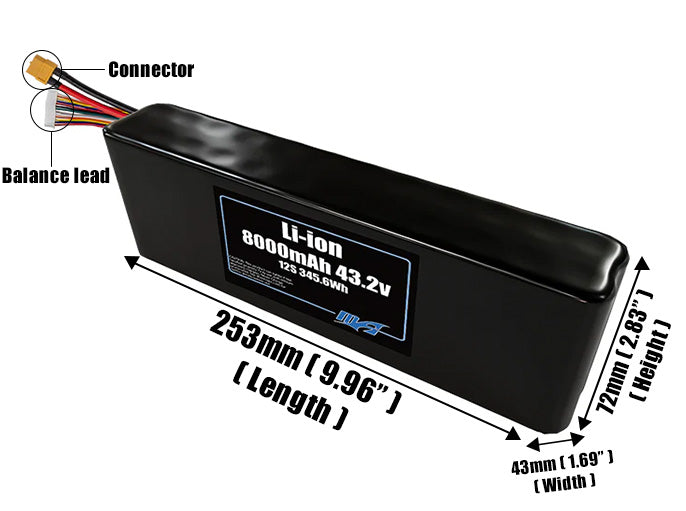 Li-ion 8000mAh 12S2P 43.2v