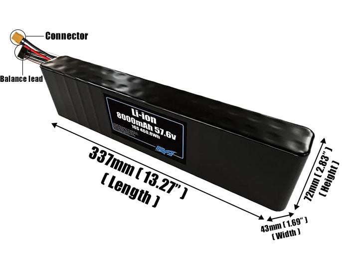 Li-ion 8000mAh 16S2P 57.6v